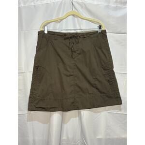 Eddie Bauer Womens Brown Cargo Skirt Utility Size 14